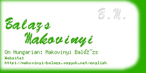 balazs makovinyi business card